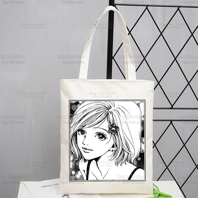 Нана Осаки Аниме Женская посылка Холст Сумка Манга Комацу Нана Сумки Сумки на плечо Повседневная сумка с черными камнями для покупок Сумка для девочек