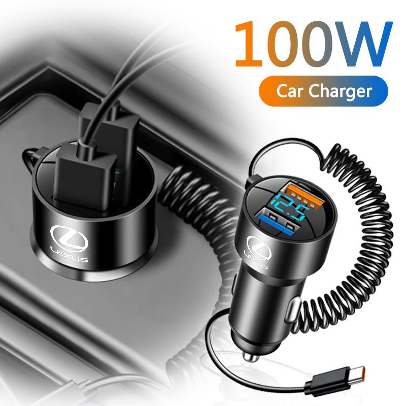 2026 Hot Interior Stickers Car Interior 3 In 1 Fast Charger USB Data Cable Accessories For Lexus ES RX NX LS UX LM LX GX LC RZ I