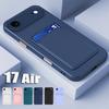 Силиконовый кошелек с отделением для карт, бронированный чехол для iPhone 17 Air 16 15 14 13 12 11 Pro Max Plus SE4 16e Mini X XS XR, противоударный мягкий чехол