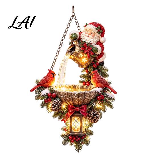 Fairy Tale Style Party Supplies Christmas Garden Lantern Magic Pouring Light Hanging Ornament LED Warm Indoor Home Holiday Ornament Glow,