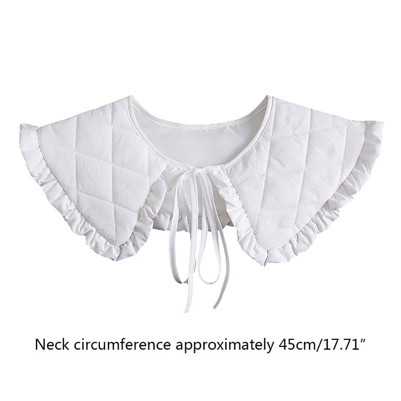 Women Thick False Collar Shawl Padded Quilted Plaid Texture  Necklace Scarf Winter Capelet Neck Cover Warmer Dropshipping
