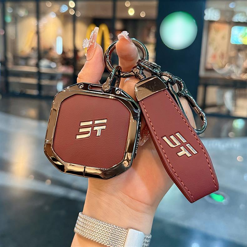 Кожаный чехол для ключа с металлическим зажимом для моделей Jetour Freedom 2024-2025