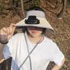 Outdoor Visor Hat with Built-in Fan Wide Brim Empty Top Cooling Hat with Solar Powered And USB Charging Fan for Outdoor Beach Travel