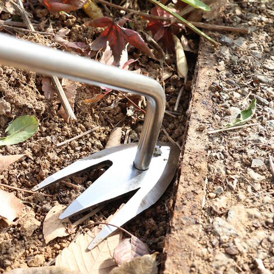 Сверхпрочный инструмент для прополки сорняков из нержавеющей стали с 3 или 4 зубьями, ручной прополочник с длинной ручкой для огорода и двора