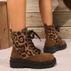 Ботильоны из искусственной замши в стиле ретро с леопардовым принтом для женщин, новые мотоциклетные ботинки с толстой подошвой, нескользящие женские ботинки больших размеров