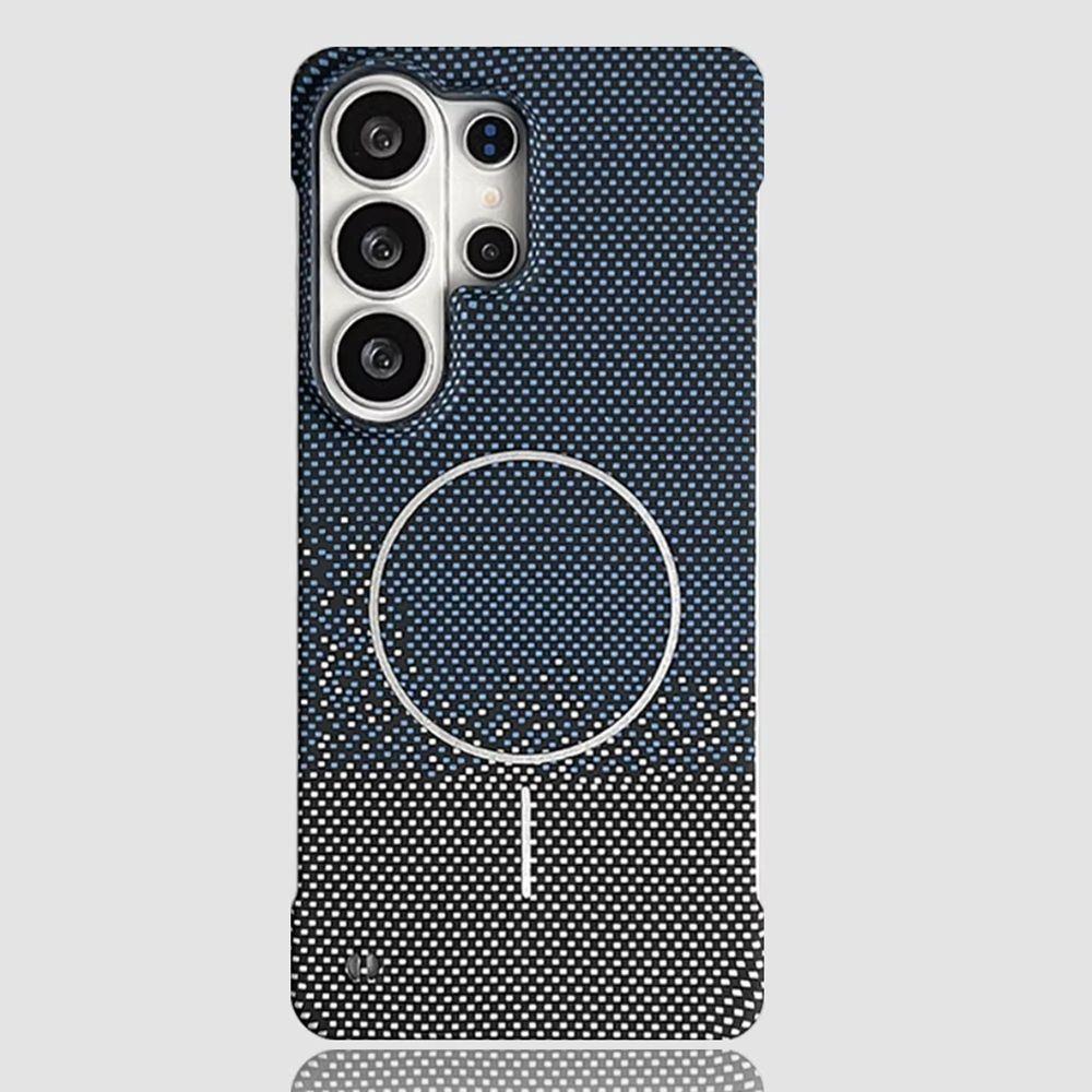 Для Samsung Galaxy S26 Ultra Роскошный Безрамочный Чехол из Углеродного Волокна для Magsafe для Samsung Galaxy S26 S25 S24 S23 Ultra Plus Чехол
