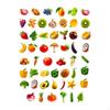 50x Fruits Vegetable Stickers for Kids Bulk DIY Decorative Food Educational