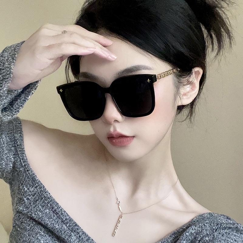 Square Sunglasses For Woman 2024 Vintage Big Frame Black Mirror Sun Glasses Shading Polarizer Sexy Female Travel Eyewear Uv400
