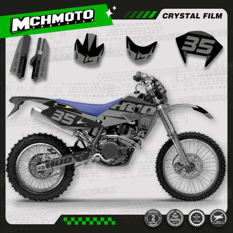 MCHMFG Graphics Decal Stickers Kit For Husqvarna TE 250 2001 2002 2003 2004 SM 450 2002 2003 2004 Number Name Background