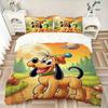 3pcs Cartoon Pluto Printed Duvet Cover Set (1 * Cover+2 * Pillowcase, Without Core), Suitable for Home Bedroom, Guest Room, Dormitory Decoration