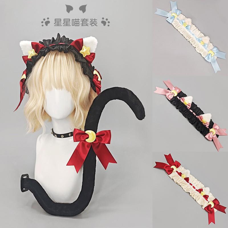 Fluffy Cat Ear Headband Cosplay Anime Convention Y2K Kawaii Lolita Hair Accessory Soft Plush Hairband