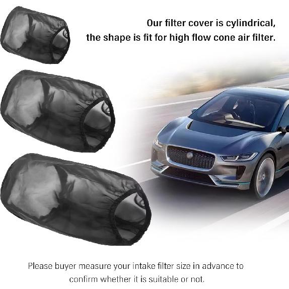 Cold Air Intake Filter Cover,Thickened Dustproof Air Filter Cover Provides Comprehensive Protection,Universal Car Accessries Air Filter Sock Fit for