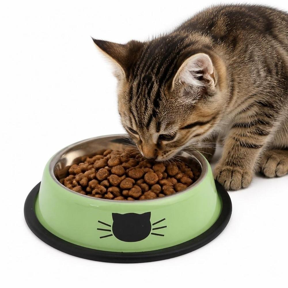 Non-slip Base Anti-dumping Cat Bowl Stainless Steel Dog Bowl Durable Steel Pet Bowl dog