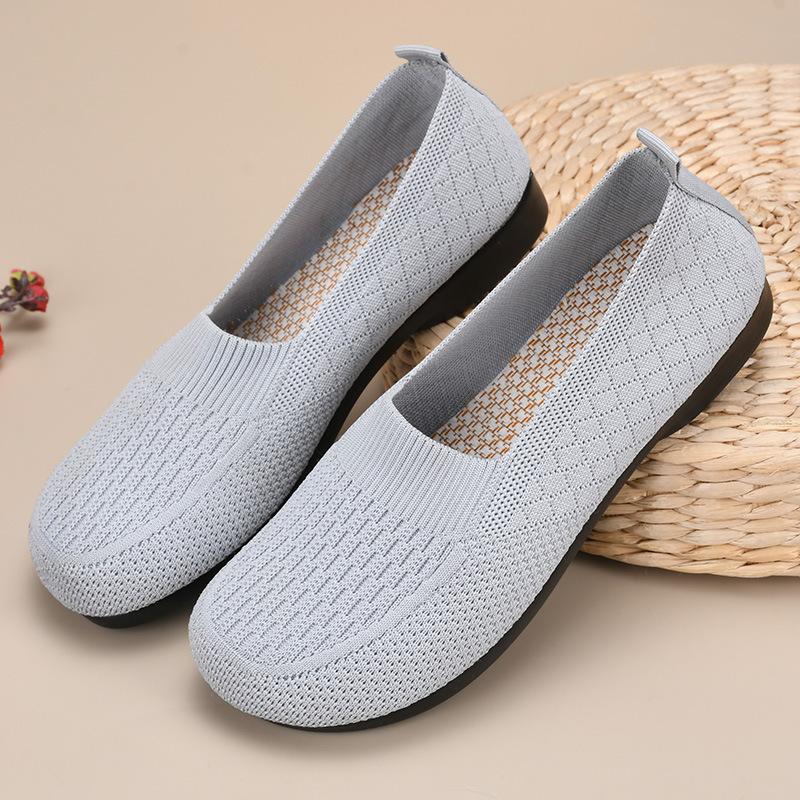 Туфли из ткани Old Beijing дышащие и удобные, туфли на плоской подошве с одной педалью, модные и универсальные туфли для мам, повседневные женские туфли.