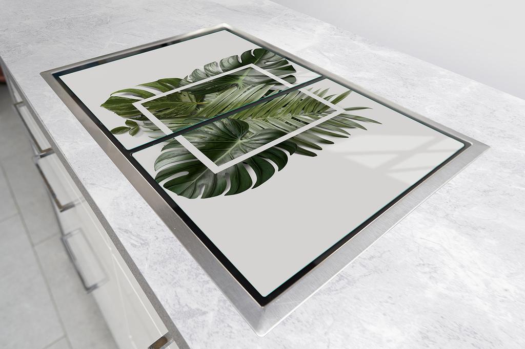 Glass protective plate for stove 2x45x52 Leaf