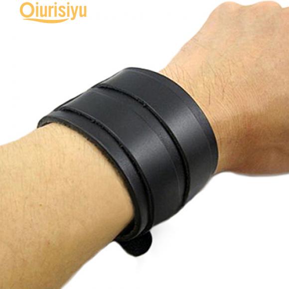 Мужской 2-слойный широкий пояс в стиле панк из искусственной кожи, браслет-манжета, подарок