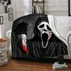 1Pc Scream Horror Icon Blanket Soft And Comfortable Casual Warm Camping Travel Christmas Halloween Xmas Gift M929112