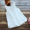 Women Vest Round Neck Sleeveless Solid Color Tank Tops Loose Fit Buttons Decor Summer Camisole Daily Wear