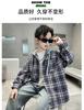 Boys' Spring and Autumn Jacket 2026 New Style CUHK Boys' Spring and Autumn Handsome Children's Checkered Hooded Shirt