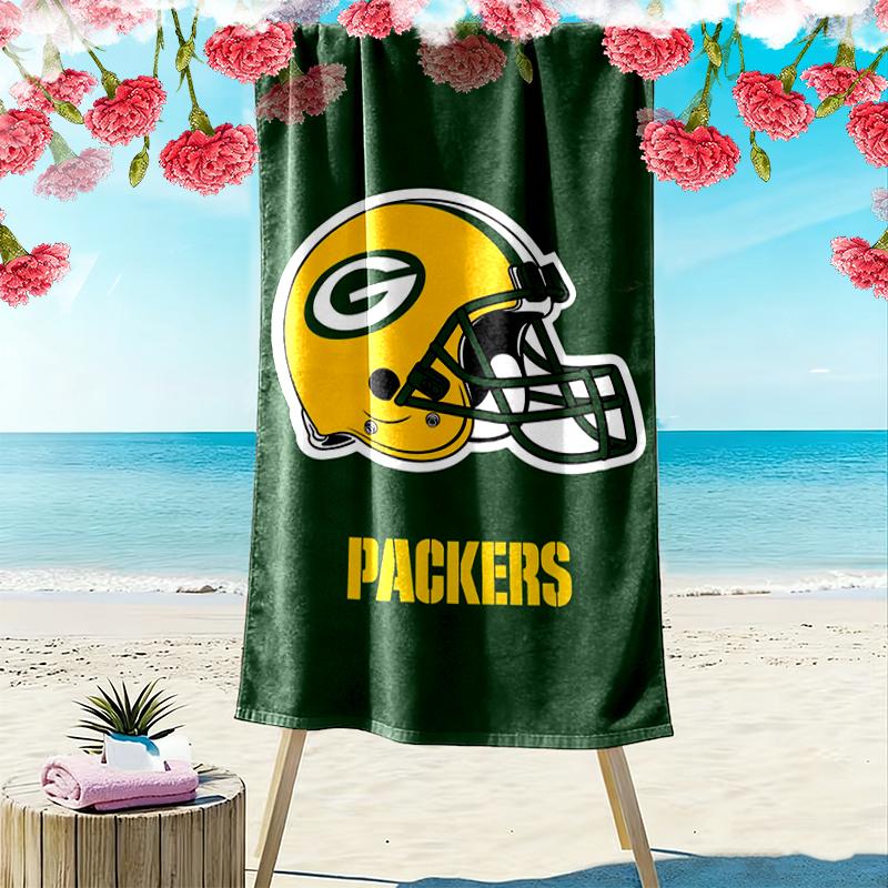 Пляжное полотенце с принтом Green Bay Packers, большое, мягкое, быстросохнущее, для пляжа, кемпинга, плавания