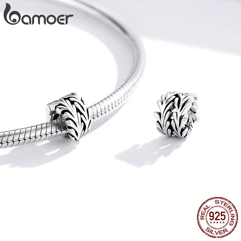BAMOER металлические бусины с морскими водорослями, изготовление ювелирных изделий, подвеска из стерлингового серебра 925 пробы для оригинального браслета