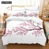 New 3D Plum Blossom Sakura Bedding Sets Duvet Cover With Pillowcase  Children  Twin Full Queen King Bedclothes