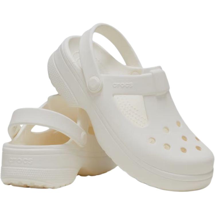 Crocs Classic Clog Mary Jane Versatile Comfortable Non-Slip Durable Low-Top Sandals Kids Sandals White 210615-0WV