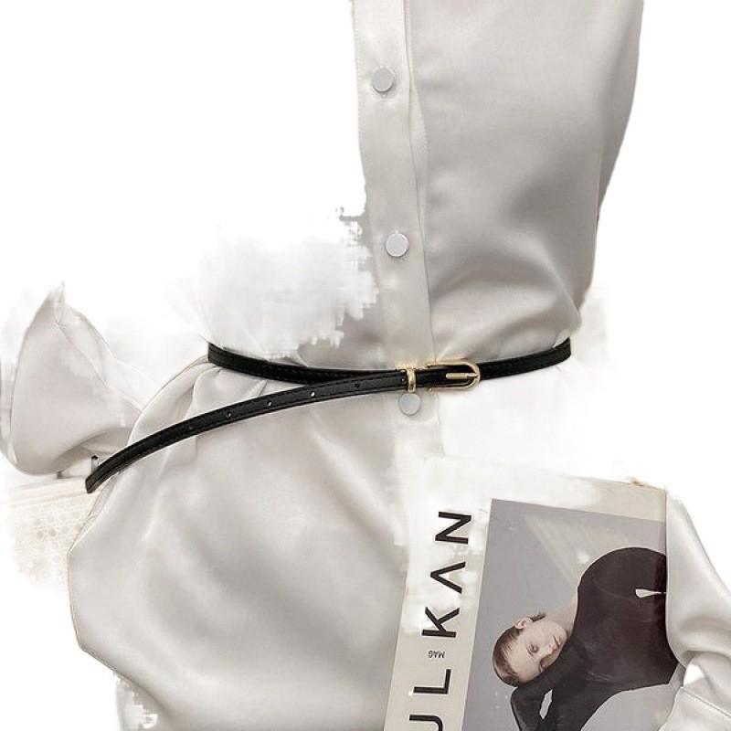 Chic Black Pu Buckle Belt For Women Perfect For Jeans Skirts And Fashionable Outfits