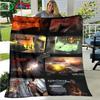 3D Игровой Узор Бог Войны Плед Звездное Искусство Фланелевый Тонкий Плед Портативный для Дома Путешествий Офиса Перекуса Подарок на День Рождения