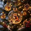 Transparent 3D Acrylic Pendant 2D Flat Pattern Clear Sphere Bauble Holiday Tree Decor  Kids Gifts
