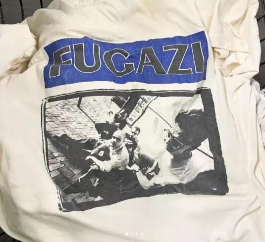 Винтажная белая футболка с коротким рукавом Fugazi, классический стиль, унисекс