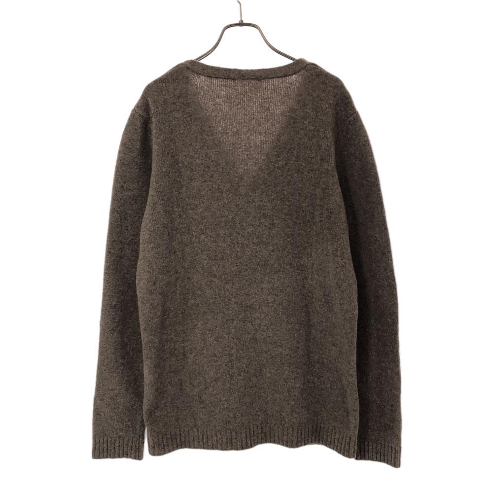 CROSSLEY Made in Italy Wool Blend Long sleeve knit cardigan M Brown Men's Used