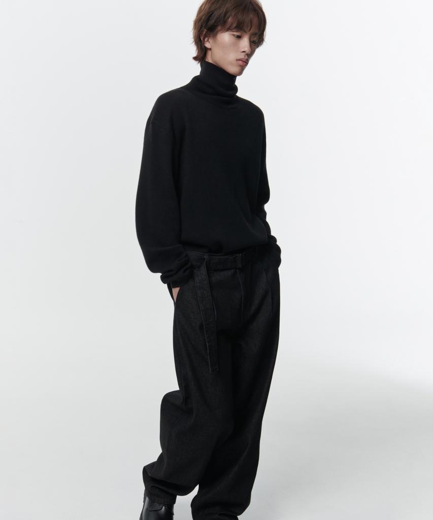 MUSINSA STANDARD Minimal Turtleneck Knit [Black]