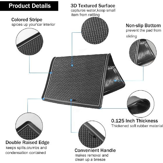 SENSHINE Cup Holder Ert For Toyota Sienna Accessories 2024 Center Console Liner Door Pocket Non-Slip Anti Dust Pad Premium Interior 25Pcs Set