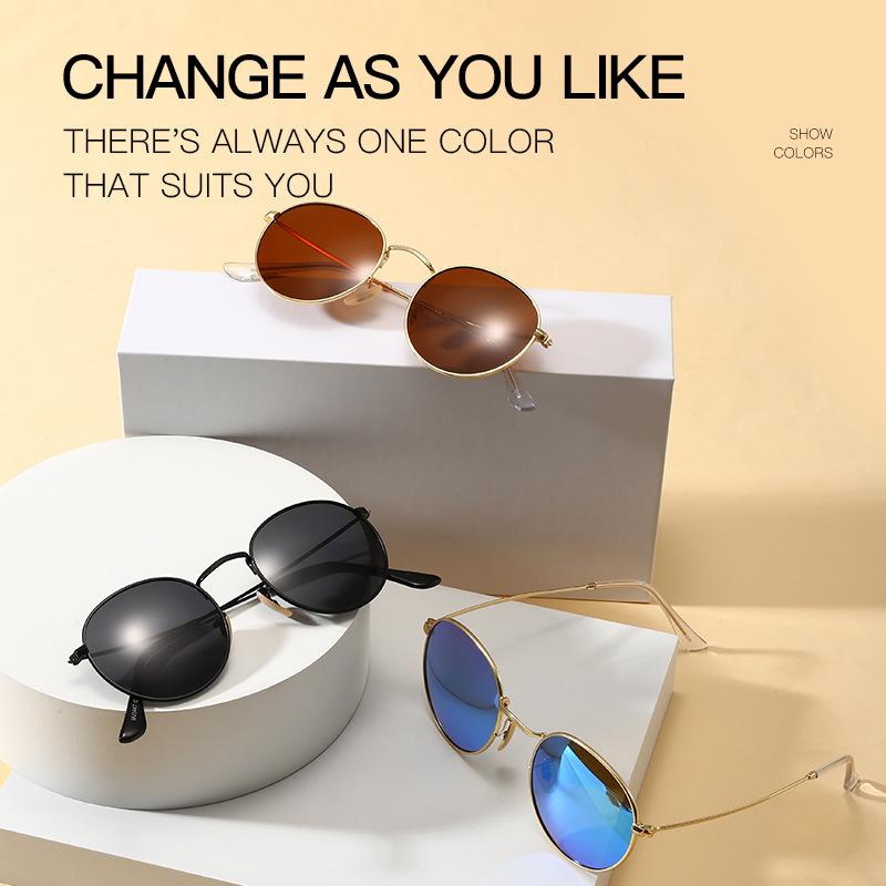 Поляризованные солнцезащитные очки 3447 мужские и женские в металлической круглой оправе Prince Mirrors ослепительные ретро-солнцезащитные очки