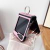 Тонкий складной чехол из 3 предметов из однотонной кожи в полоску для Samsung Galaxy Z Flip6 Flip5 Flip4 Flip3 с кольцом-держателем, жесткий противоударный матовый чехол для телефона из ПК