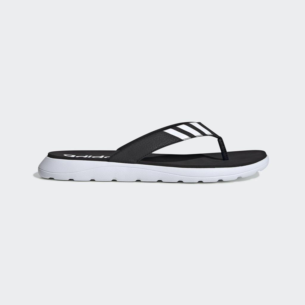 adidas Удобные шлепанцы Черный как ночь Белый как облако