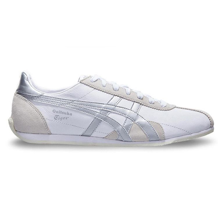 ONITSUKA TIGER Runspark Сшитые Спортивные Нескользящие Легкие Кроссовки с Низким Верхом Унисекс Серебристо-Белые D201L-101