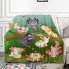 Cartoon Axolotl Blanket Kawaii Ocean Animal Throw Blankets for All Season Seaweed Aquarium Soft Flannel Sofa Blanket for Kids