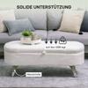 Bench with Storage, Lid and Metal Legs for Living Room, Bedroom, Hallway, White