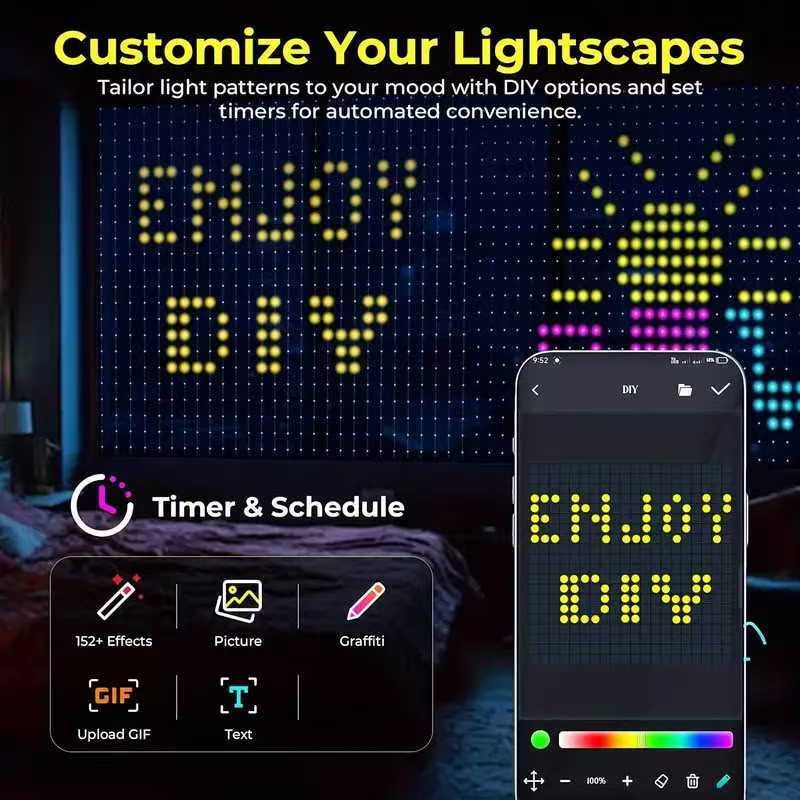 400LEDs Smart Curtain Lights LED String Lights with App Remote Control Music Sync Christmas Curtain String Outdoor Fairy Lights