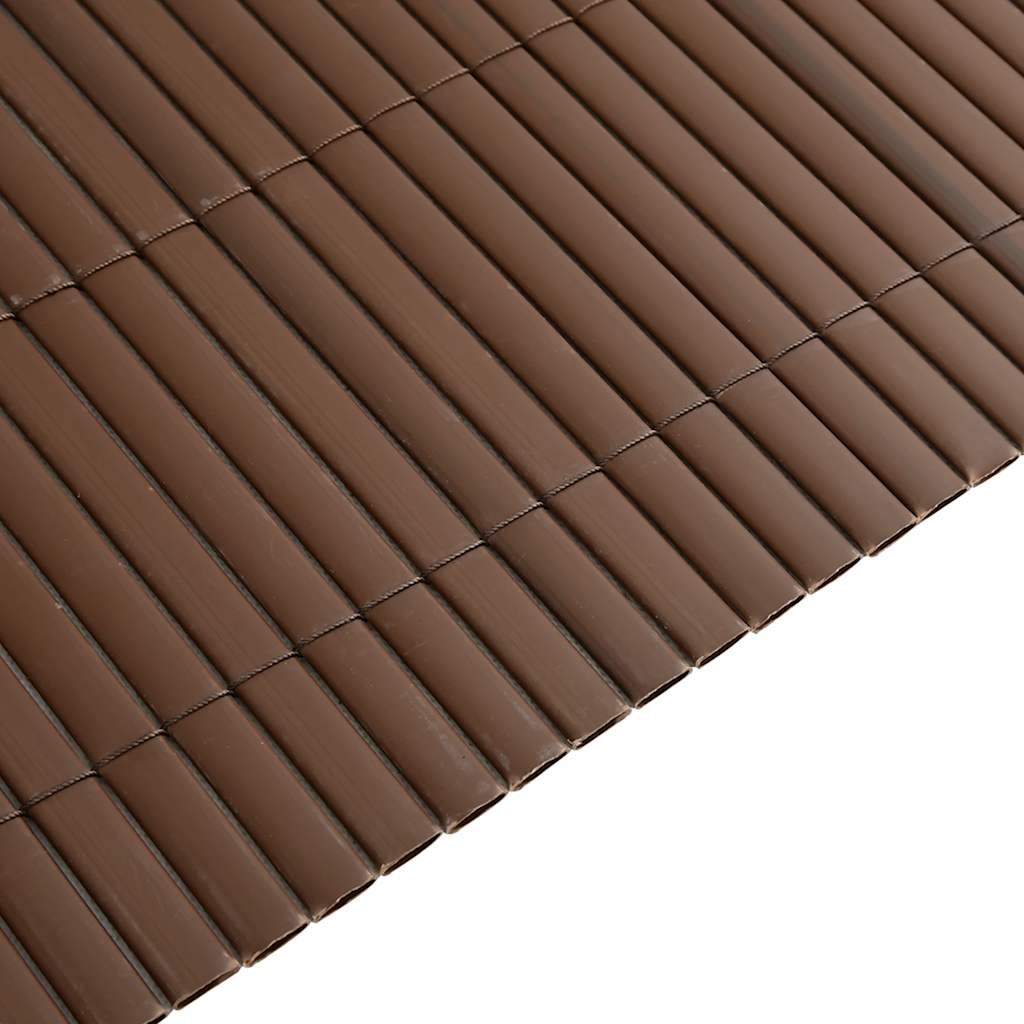 Double Sided Garden Fence Brown 1.8 x 3 m PVC