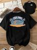 2026 New Unisexs Summer Tshirt 100 Cotton Casual  Comfortable Sporty Style With Beachthemed Print