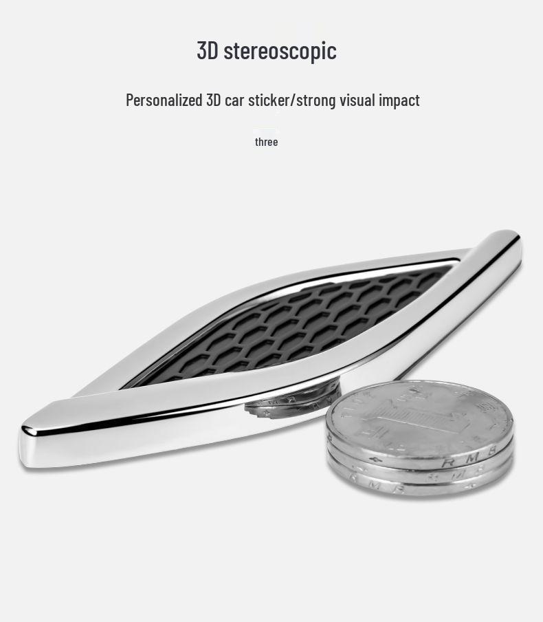 Car Exterior Decorative Shark Gill Air Vent Sticker - Door/Side/Hood Modification