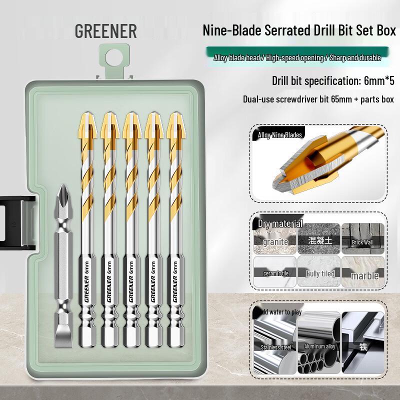 GREENER Multi-Material Serrated Eccentric Drill Bits