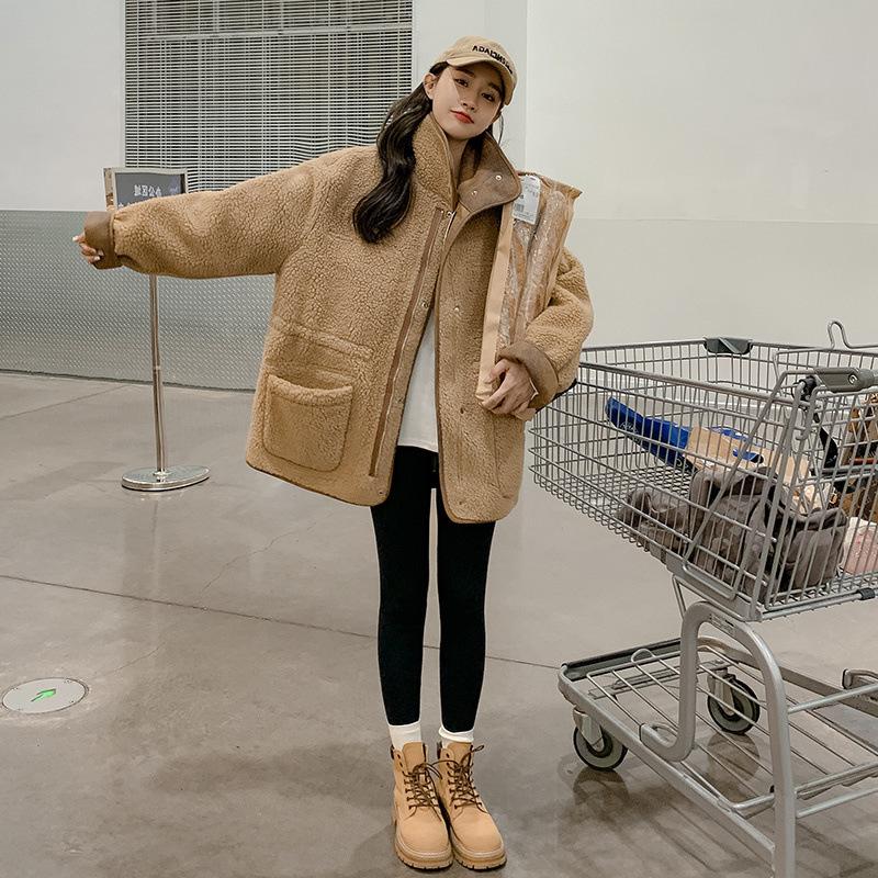 Женские куртки, толстая теплая однотонная замшевая двусторонняя куртка, верхнее пальто для мотоциклистов, свободное женское пальто, зима-осень