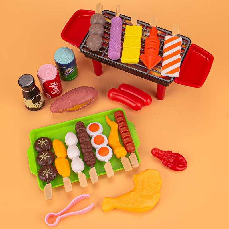 Children Kitchen Toys Simulation Food Barbecue Cookware Cooking Role Play Toys Educational Gift Toys for Kids