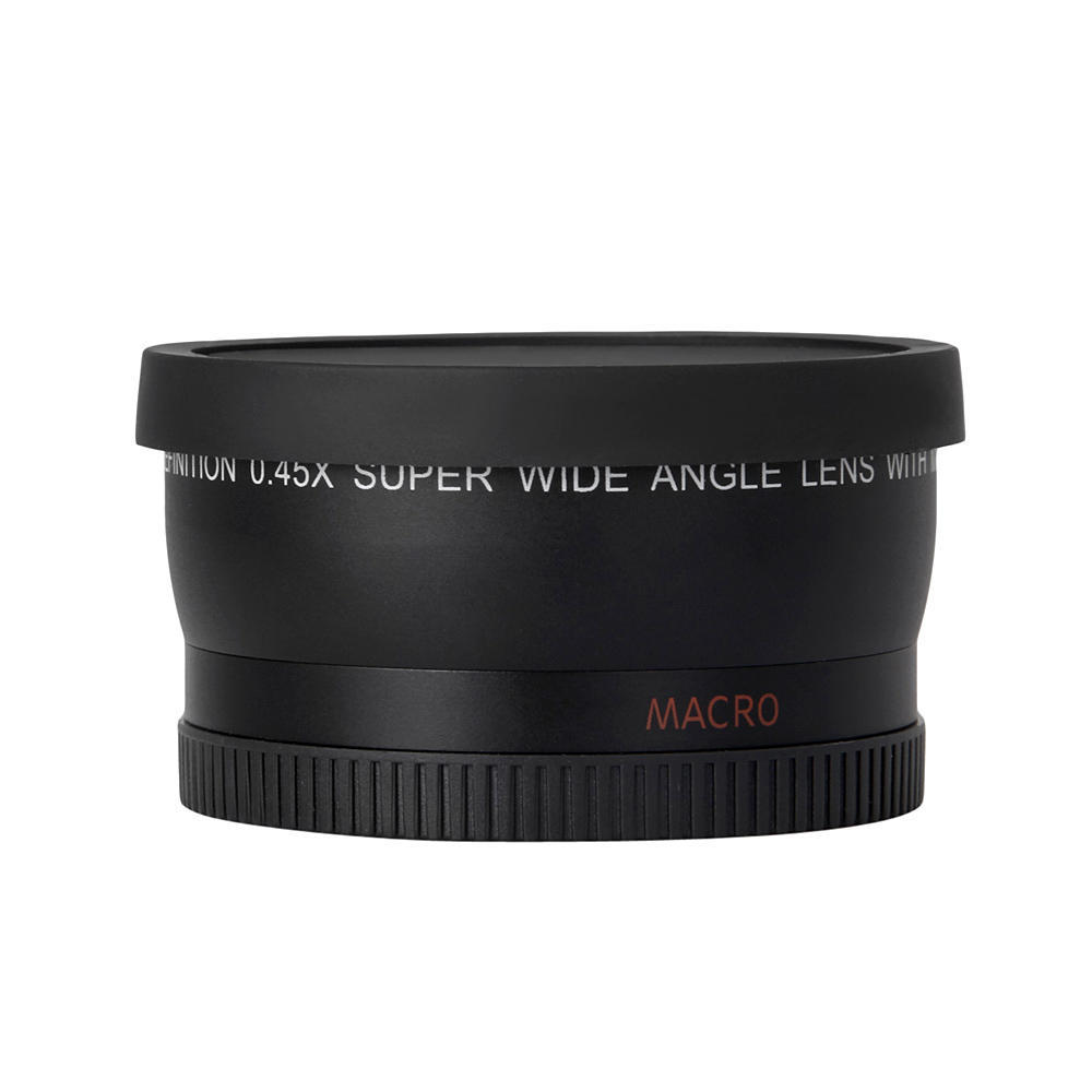 HD 52MM 0.45x Wide Angle Lens with Macro Lens Replacement for Canon Nikon Pentax 52MM DSLR Camera
