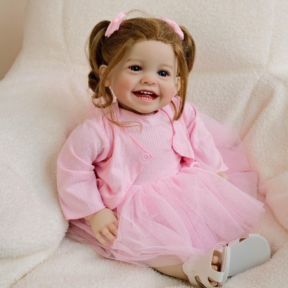 50 см Реалистичные Куклы Реборн Девочка Мила С Мягким Телом из Хлопка, Набивным Тканевым Телом, Живая Кукла Младенец, Милые Куклы Новорожденные с Яркой Раскраской