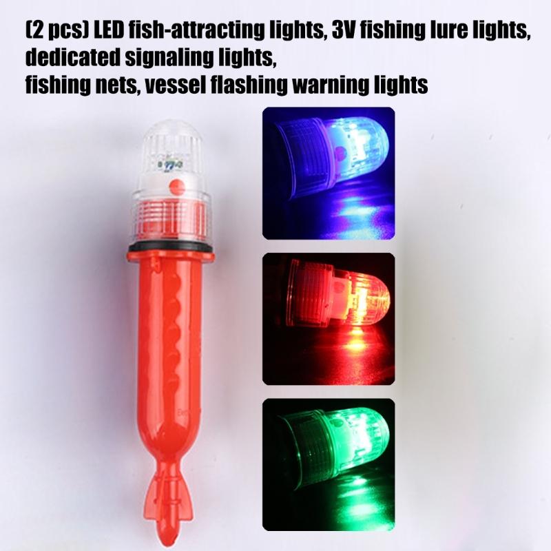 Durability Waterproofed LED Fish Lures Lamp 3V Low Voltages Flash Beacon for Boats Navigations and Fish Luring